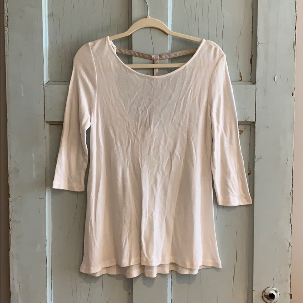 Light Sweater with Leather Back Detail